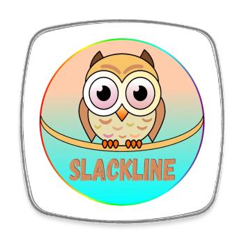 SLACKLINE EULEN - VOGEL - Viereckiger Kühlschrankmagnet - Weiß - Vorne