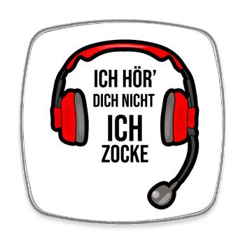 Gaming - Hör dich nicht ich zocke - Viereckiger Kühlschrankmagnet - Weiß - Vorne