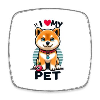 I love my pet - Square fridge magnet - white - Front