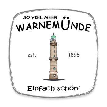 Rostock Warnemünde Einfach schön, Handzeichnung - Viereckiger Kühlschrankmagnet - Weiß - Vorne