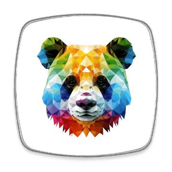 Panda Head - Colorful - Square fridge magnet - white - Front