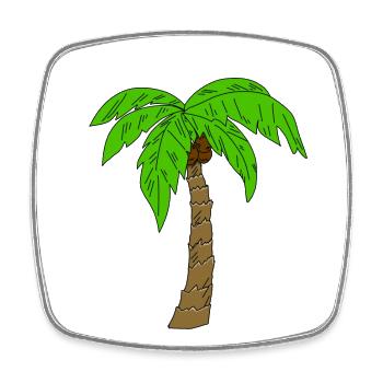palme - Viereckiger Kühlschrankmagnet - Weiß - Vorne