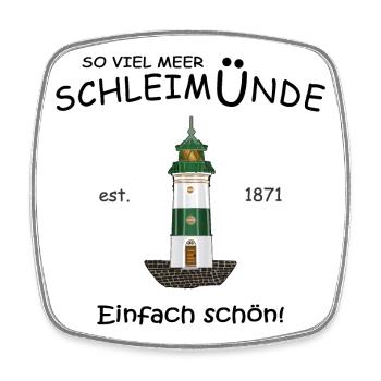 Insel Schleimünde, Einfach schön, Handzeichnung - Viereckiger Kühlschrankmagnet - Weiß - Vorne
