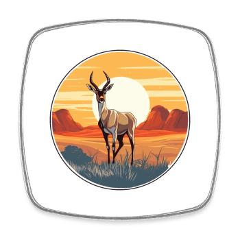 Antilope Buntes Aquarell Cartoon Kawaii Tier - Viereckiger Kühlschrankmagnet - Weiß - Vorne