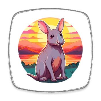 Aardvark Colorful Watercolor Cartoon Kawaii Animal - Square fridge magnet - white - Front