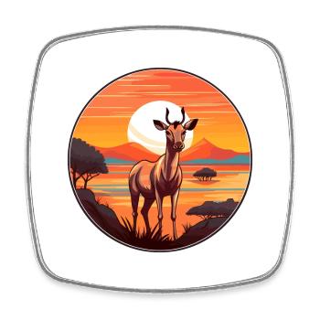 Bongo Buntes Aquarell Cartoon Kawaii Tier - Viereckiger Kühlschrankmagnet - Weiß - Vorne