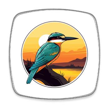 Bee Eater Colorful Watercolor Cartoon Kawaii Pet - Square fridge magnet - white - Front