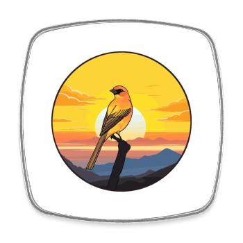 Canari oiseau coloré aquarelle dessin animé kawaii animal de compagnie - Magnet carré - blanc - Devant