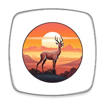 Impala Buntes Aquarell Cartoon Kawaii Tier - Viereckiger Kühlschrankmagnet - Weiß - Vorne