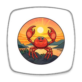 Craw Aquarelle colorée Dessin animé Kawaii Animal - Magnet carré - blanc - Devant