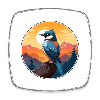 Jay Vogel Buntes Aquarell Cartoon Kawaii Tier - Viereckiger Kühlschrankmagnet - Weiß - Vorne