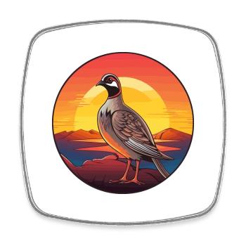 Perdrix coloré aquarelle dessin animé Kawaii animal de compagnie - Magnet carré - blanc - Devant