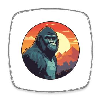 Gorilla Buntes Aquarell Cartoon Kawaii Tier - Viereckiger Kühlschrankmagnet - Weiß - Vorne