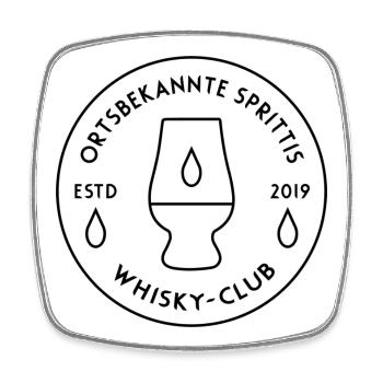 Ortsbekannte Sprittis - Schwarzes Logo - Viereckiger Kühlschrankmagnet - Weiß - Vorne