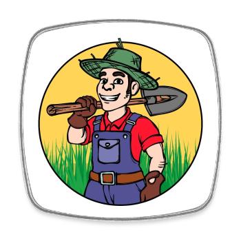 Farmer Job Work Earn Money Worker - Square fridge magnet - white - Front