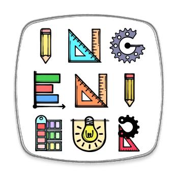 Engineer Job Saying Profession Supervisor Career - Square fridge magnet - white - Front