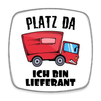 Zusteller Statement Job Arbeiter Arbeit Firma - Viereckiger Kühlschrankmagnet - Weiß - Vorne