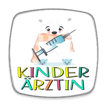 Kinderärztin Medizinerin Kinderheilkunde - Viereckiger Kühlschrankmagnet - Weiß - Vorne