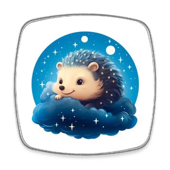 Süßer Igel bei Nacht - Viereckiger Kühlschrankmagnet - Weiß - Vorne