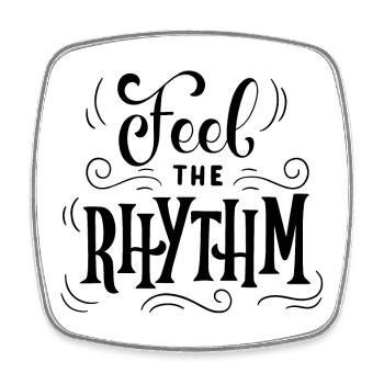 Feel the Rhythm - Viereckiger Kühlschrankmagnet - Weiß - Vorne