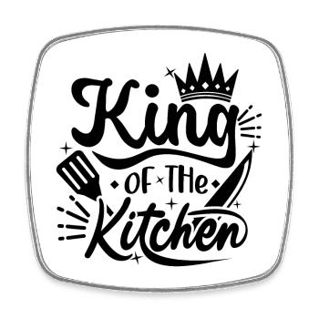 King of the Kitchen - Viereckiger Kühlschrankmagnet - Weiß - Vorne