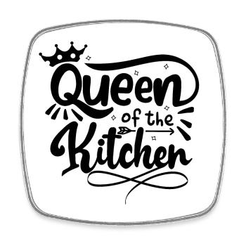 Queen of the Kitchen - Viereckiger Kühlschrankmagnet - Weiß - Vorne