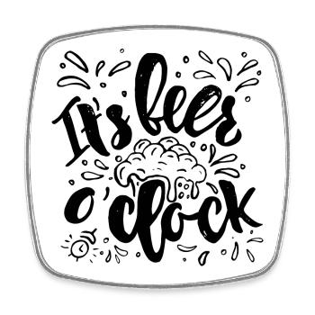 It's beer o'clock - Viereckiger Kühlschrankmagnet - Weiß - Vorne