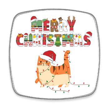 Merry Christmas - Viereckiger Kühlschrankmagnet - Weiß - Vorne