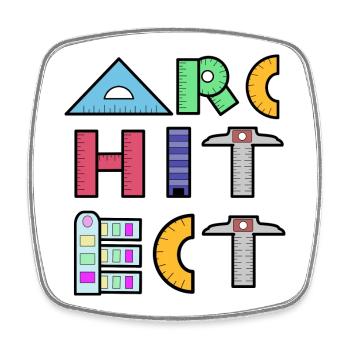 Architect Saying Profession Earn Money Career Job - Square fridge magnet - white - Front