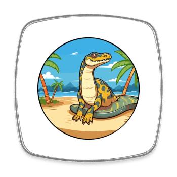 Anaconda Aquarell Cartoon Kawaii Clipart Tier - Viereckiger Kühlschrankmagnet - Weiß - Vorne