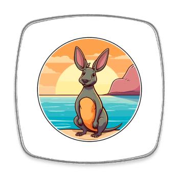 Aardvark Watercolor Cartoon Kawaii Clipart Animal - Square fridge magnet - white - Front