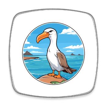 Albatros Aquarell Cartoon Kawaii Clipart Tier - Viereckiger Kühlschrankmagnet - Weiß - Vorne