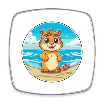 Tamia Aquarelle Dessin Animé Kawaii Clipart Animal - Magnet carré - blanc - Devant