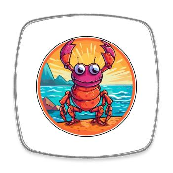 Craw aquarelle dessin animé Kawaii Clipart Animal - Magnet carré - blanc - Devant