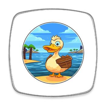 Ente Aquarell Cartoon Kawaii Clipart Tier - Viereckiger Kühlschrankmagnet - Weiß - Vorne