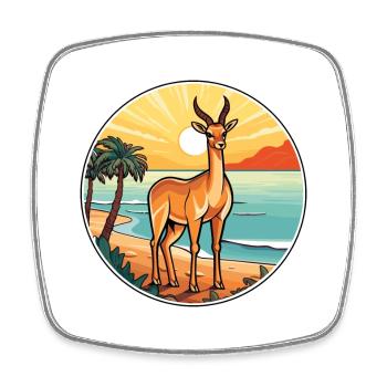Impala Aquarell Cartoon Kawaii Clipart Tier - Viereckiger Kühlschrankmagnet - Weiß - Vorne