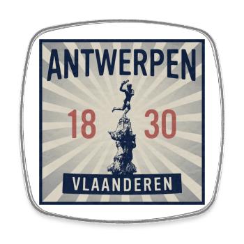 Antwerp 1830 Vintage - Square fridge magnet - white - Front