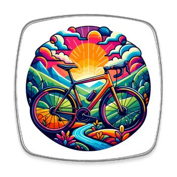 Fahrrad - gravel bike, road bike - Viereckiger Kühlschrankmagnet - Weiß - Vorne