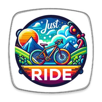 Just Ride - Road Bike, Gravel in Vivid Colors - Square fridge magnet - white - Front