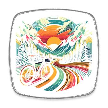Vélo intrigant. - Magnet carré - blanc - Devant