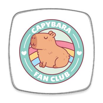 Niedlicher Capybara-Fanclub - Viereckiger Kühlschrankmagnet - Weiß - Vorne