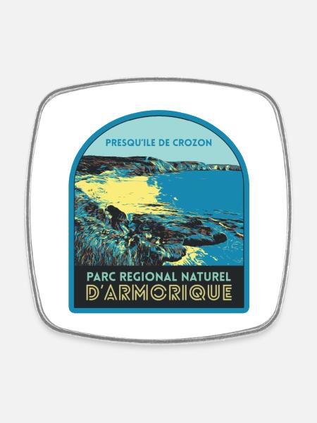 Parc armorique, Presqu'île Crozon : Nature Côtière - Magnet carré - blanc