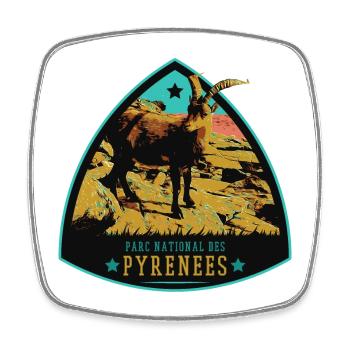 Ibex crest, Pyrenees Park: Protected Fauna - Square fridge magnet - white - Front