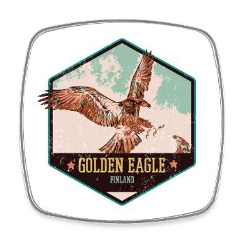 Steinadler von Finnland – Wilde Illustration - Viereckiger Kühlschrankmagnet - Weiß - Vorne