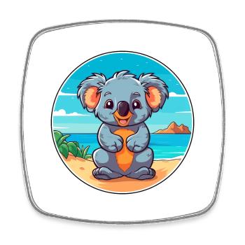 Koala Aquarell Cartoon Kawaii Clipart Tier - Viereckiger Kühlschrankmagnet - Weiß - Vorne