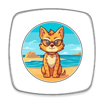 Luchs Aquarell Cartoon Kawaii Clipart Tier - Viereckiger Kühlschrankmagnet - Weiß - Vorne