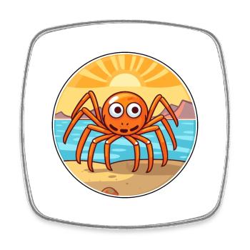 Araignée Aquarelle Dessin Animé Kawaii Clipart Animal - Magnet carré - blanc - Devant