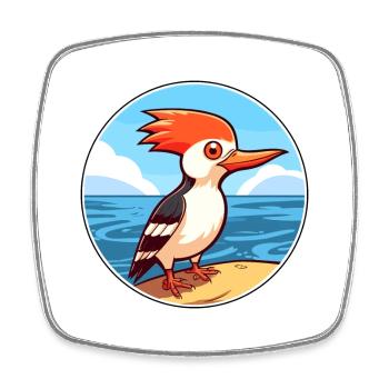 Pic aquarelle dessin animé Kawaii Clipart animal de compagnie - Magnet carré - blanc - Devant