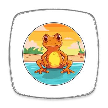 Frosch Aquarell Cartoon Kawaii Clipart Tier - Viereckiger Kühlschrankmagnet - Weiß - Vorne
