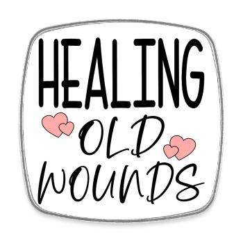 Healing old wounds quote - Square fridge magnet - white - Front